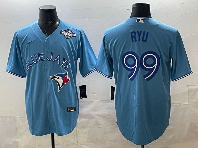 Men 2025 Toronto Blue Jays #99 Ryu Blue Game Nike MLB Jersey style 02